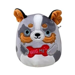 Squishmallows Kellytoy Dog Australian Shepherd 8 inch Grey Plush Stuffed Animal